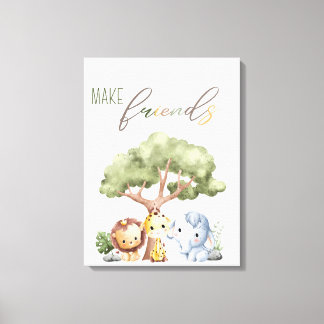 Vild Baby Safari Animals Wall art Décor Canvas