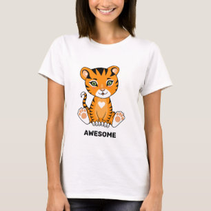 Vild Babytiger Djur Tecknad Film T Shirt