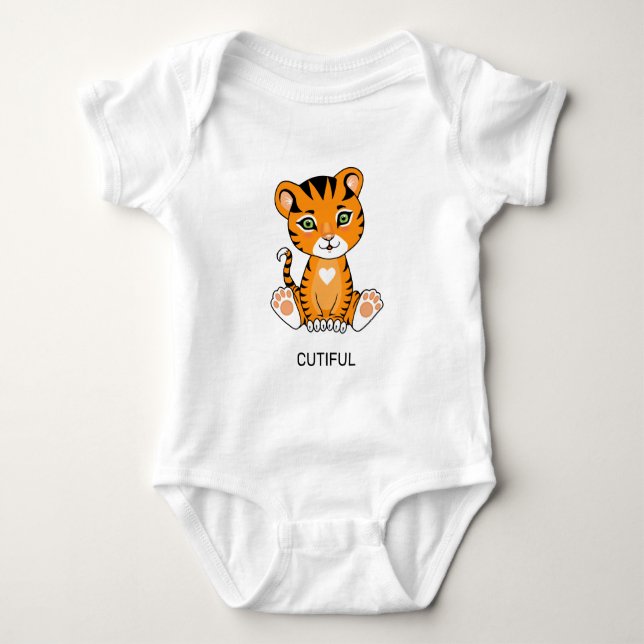 Vild Babytiger Djur Tecknad Film T Shirt (Framsida)