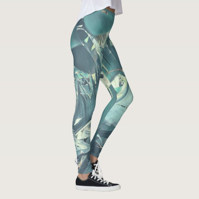 Vild Banana Handflatan Träd Löv Mönster Champ Legg Leggings (Höger)