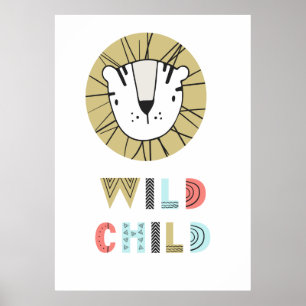 Vild Barn Scandia Lejon Poster