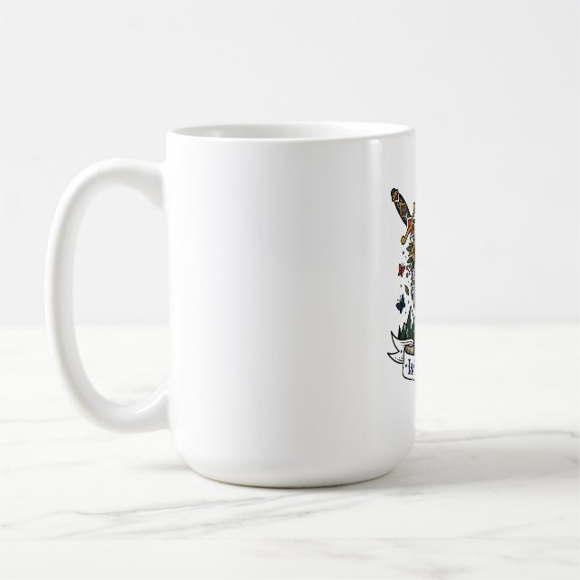 Vild Barn Varg Blomma Kronan Dolk Tatuering Blixt  Kaffemugg (Vänster)