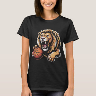 vild basketboll lejon maskot idrott laganda R T Shirt