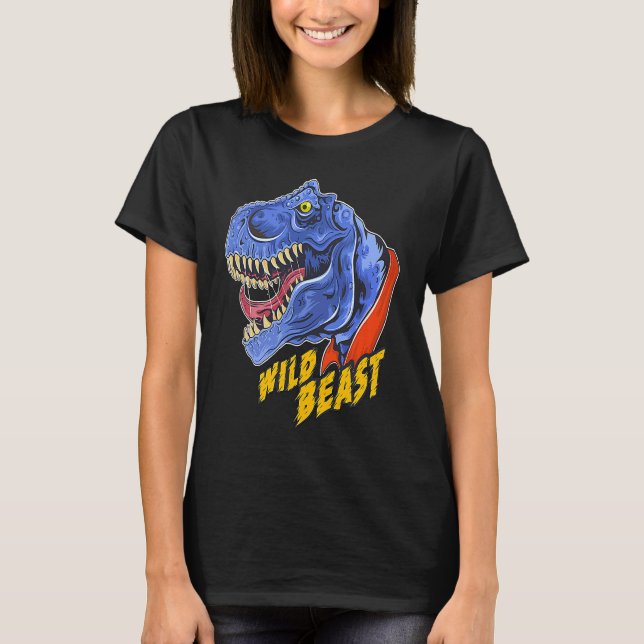 Vild Beast Dinosaur rex Biggest Scary ansikte T Shirt (Framsida)