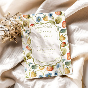 Vild Berry Romantik Möhippa Inbjudningar