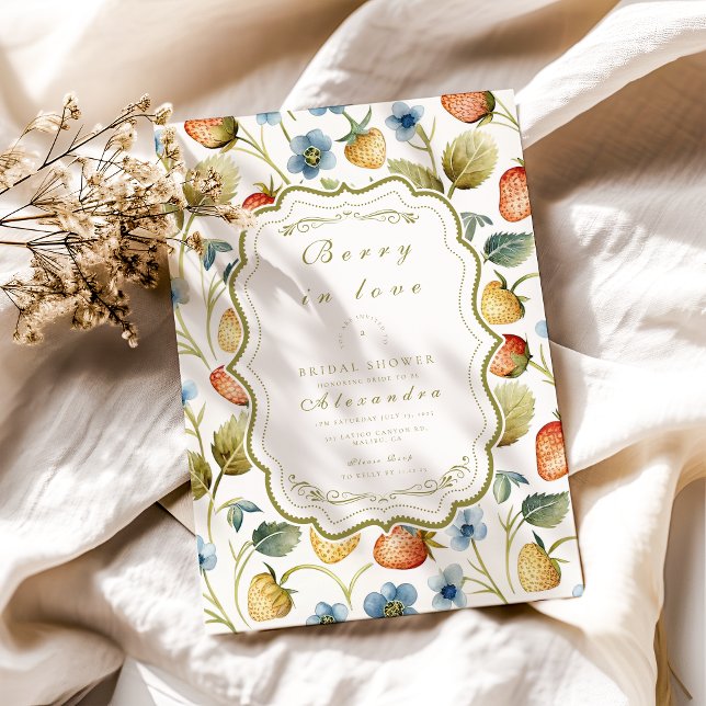 Vild Berry Romantik Möhippa Inbjudningar (Skapare uppladdad)