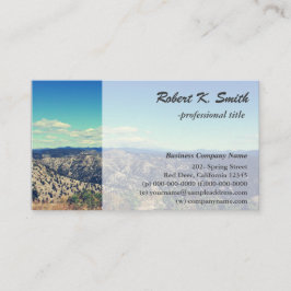 vild bild i berget, blå himmel visitkort