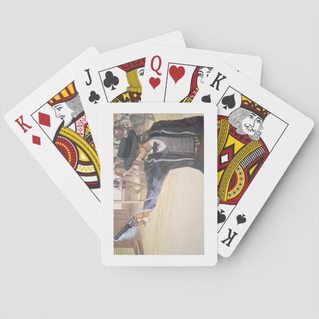 "Vild Bill" Hickok (1837-76) visar hans märke Casinokort (Baksidan)