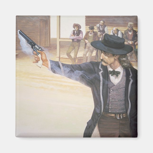 "Vild Bill" Hickok (1837-76) visar hans märke Magnet (Framsidan)