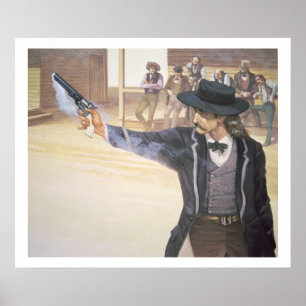 "Vild Bill" Hickok (1837-76) visar hans märke Poster