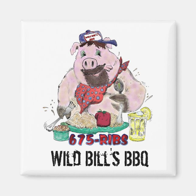 VILD BILL'S BBQ MAGNET (Framsidan)