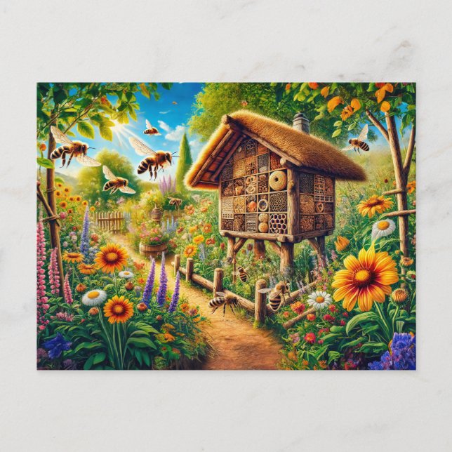 Vild bin på hotell Insekt Vykort (Framsida)