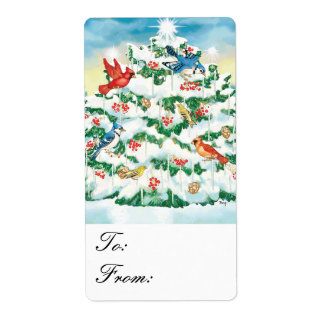 Vild Birds Nature Starlit Julgran Gift Märkres Fraktsedel