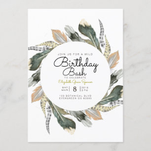 Vild Birthday Bash Väderfärgscirkel för ludd Inbjudningar
