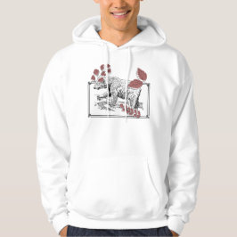 Vild björn & botanisk linoleumskunst hoodie