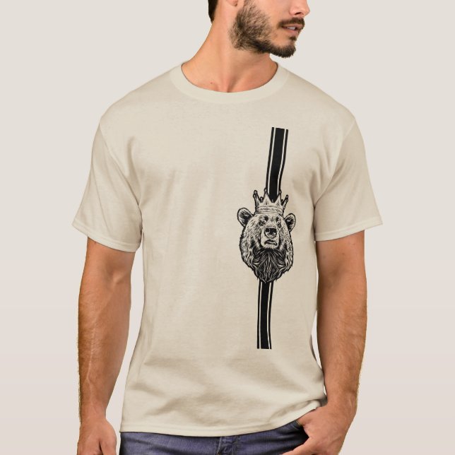 Vild Björn Grafisk Herr T-Shirt  (Framsida)