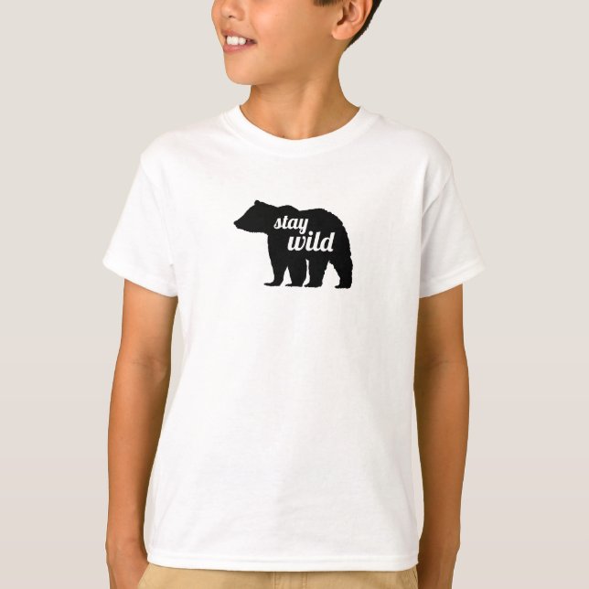 Vild Björn Siluett T Shirt (Framsida)