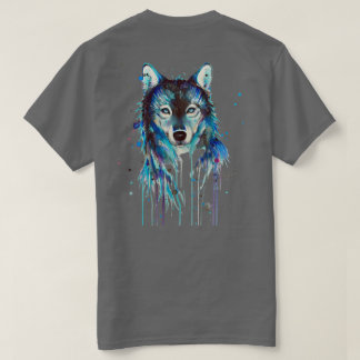 Vild Blå Varg Akvarell T Shirt