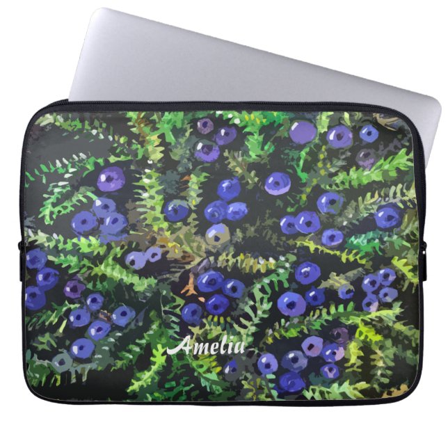 Vild blåbär laptop fodral (Framsidan)