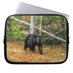 Vild Black Bear & Yukon Forest Photo Art Laptop Fodral