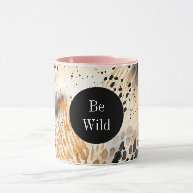 Vild Black Cream Leopard Animal Mugg (Center)