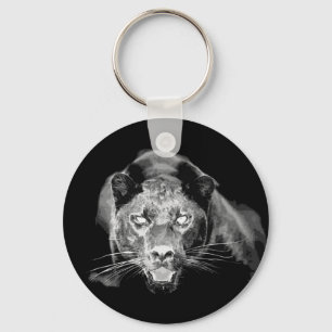 Vild Black Jaguar Cat Roars Keychain Nyckelring