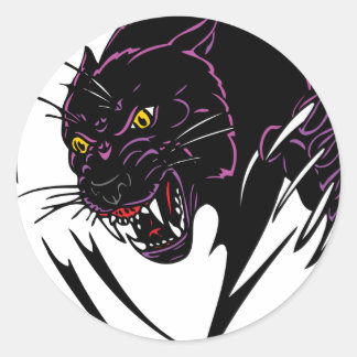 Vild Black Panther Runt Klistermärke