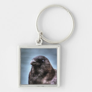 Vild Black Raven Kråka-älskare #Gift Fyrkantig Silverfärgad Nyckelring