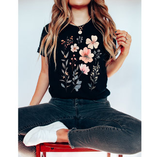 Vild Blomma-Blommig-Söt T Shirt