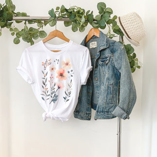 Vild Blomma-Blommig-Söt T Shirt