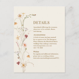 Vild Blomma Boho | Botanisk Kuvertkort Tilläggskort