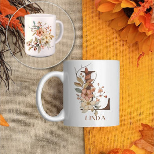 Vild blomma - höstträdgårdssgård - första L Kaffemugg
