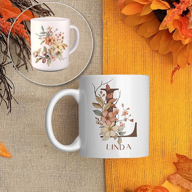 Vild blomma - höstträdgårdssgård - första L Kaffemugg (Skapare uppladdad)