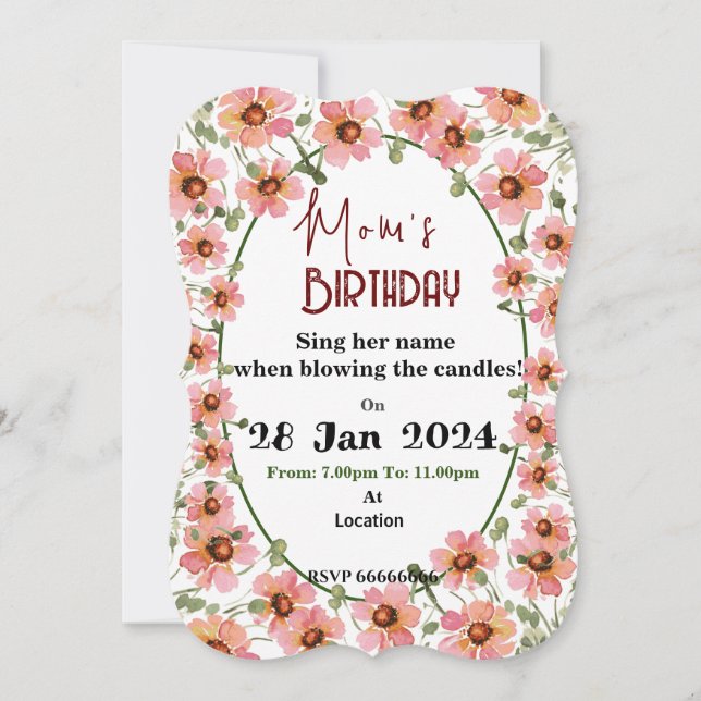 Vild blomma inbjudningar (Framsida)