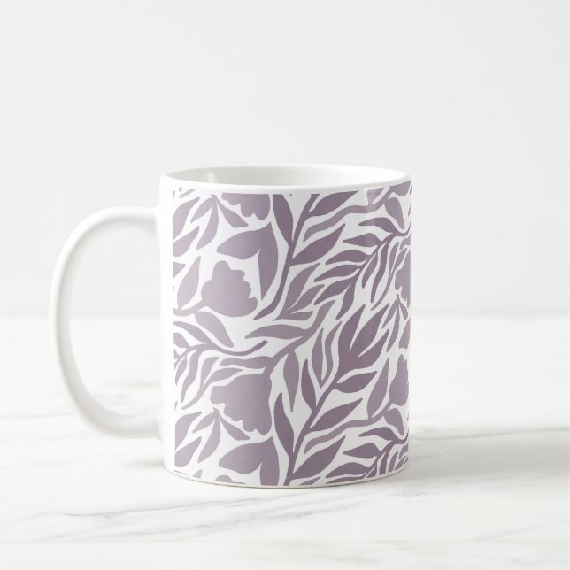Vild Blomma Kaskad Vit & Lavendel Kaffemugg (Vänster)