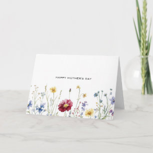 Vild Blomma Minimalistisk Mors Dag Kort