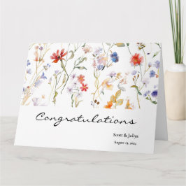 Vild-blomman bröllop hälsning kort
