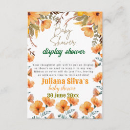 vild-blomman visning baby duschKortet för djurutry Tilläggskort