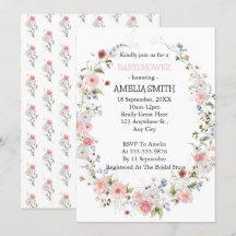 Vild Blommigt Bouquet Babydusch