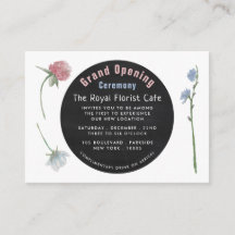 Vild Blommigt Chalkboard Grand Open Ceremony Card