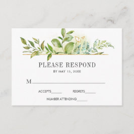 Vild Blommigt Grönt Foliage Watercolor Bröllop OSA