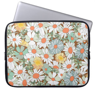 Vild blommor blommigt, vintage sömlös mönster. laptop fodral