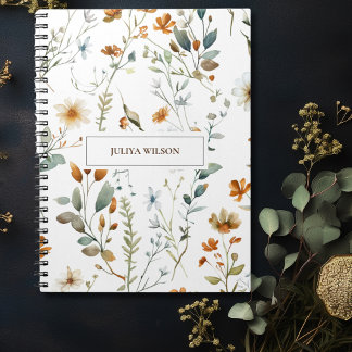 Vild Blommor Boho färg Anteckningsbok