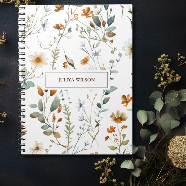 Vild Blommor Boho färg Anteckningsbok (Skapare uppladdad)