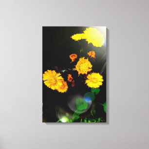 Vild blommor i solljus canvastryck