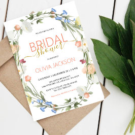 Vild Blommor Inbjudningskort för möhippan