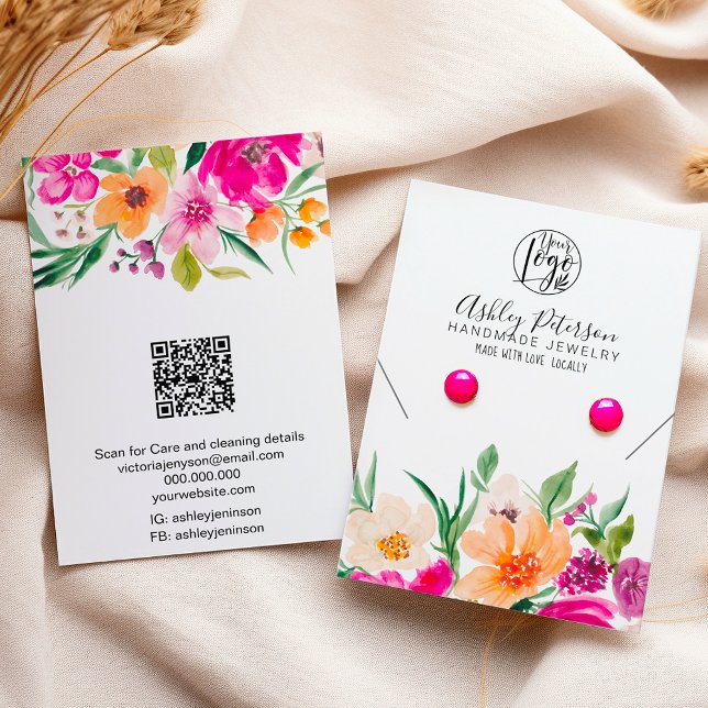Vild Blommor logotyp smycken halsband Visitkort (Wild flowers logo jewelry earring necklace business card)