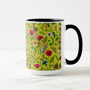 Vild blommor och månader på grönten mugg