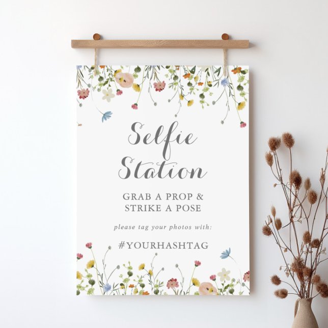 Vild Blommor Selfie Station-tecken för färgton Poster (Skapare uppladdad)