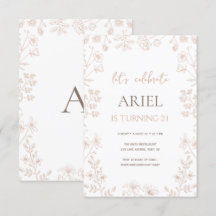 Vild blommor teckning söt blommigt 21:a födelsedag